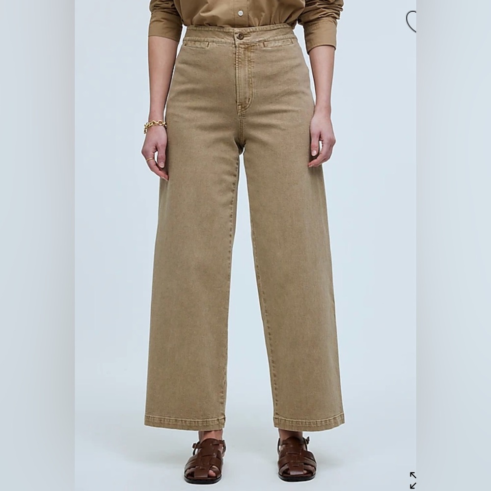 Madewell Petite Curvy Emmett Wide-Leg Crop Pant in Garment Dye